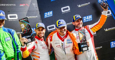 Ajith celebrates his finish with 12H Mugello Championship