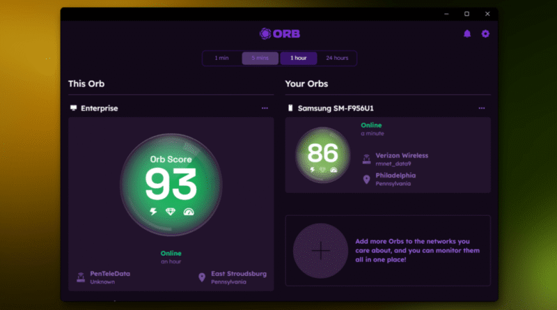 Orb network test app
