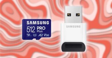 Samsung PRO Plus microSD card with USB reader adapter