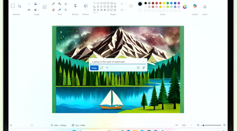 Microsoft Windows AI Paint generative fill