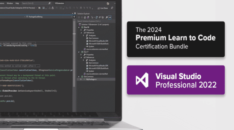 Microsoft Visual Studio Professional 2022 + The Premium Learn to Code Certification Bundle