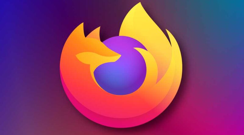 Firefox logo on an abstract wallpaper background