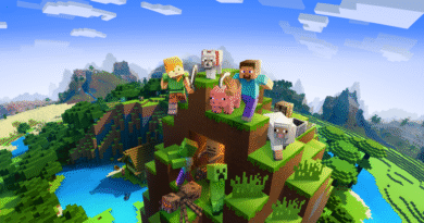 Konceptbild på flera karaktärer ur spelet Minecraft