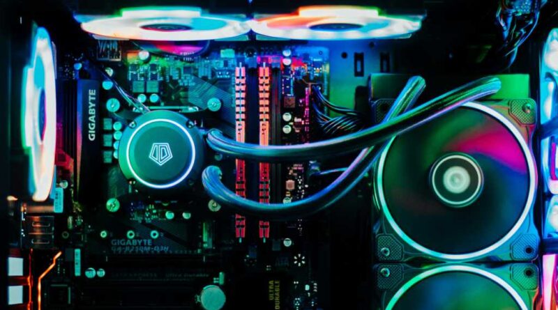 Gaming PC with RGB internal components