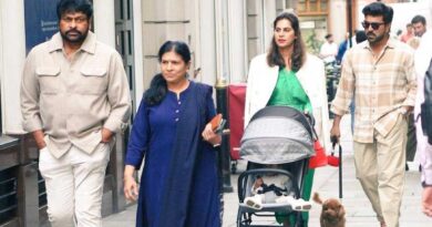 Chiranjeevi along with family leaves for London for unveiling of Ram Charan wax statue