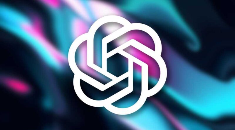 OpenAI ChatGPT logo on an abstract AI color background