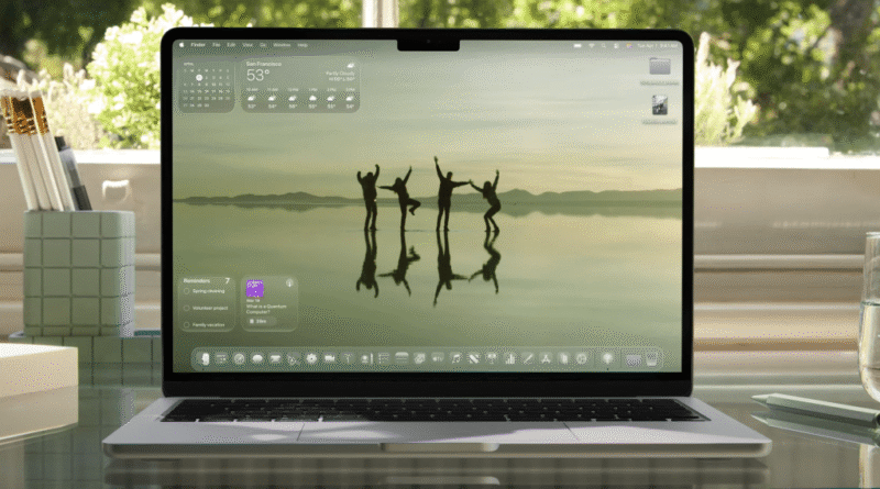 Apple MacOS Tahoe Liquid Glass desktop
