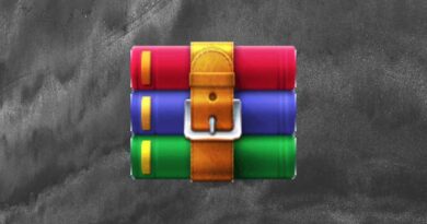 WinRAR logo on black speckled background