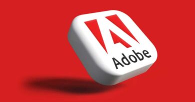 Adobe logo as white button 3D illustration