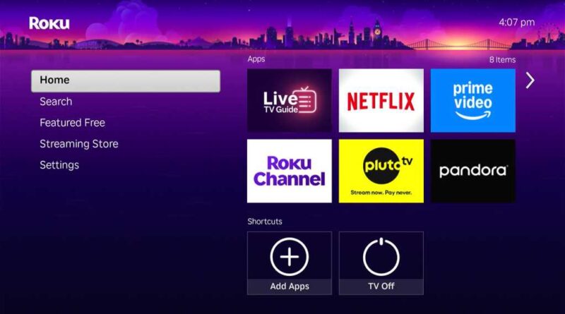 Roku home screen optimized for simplicity