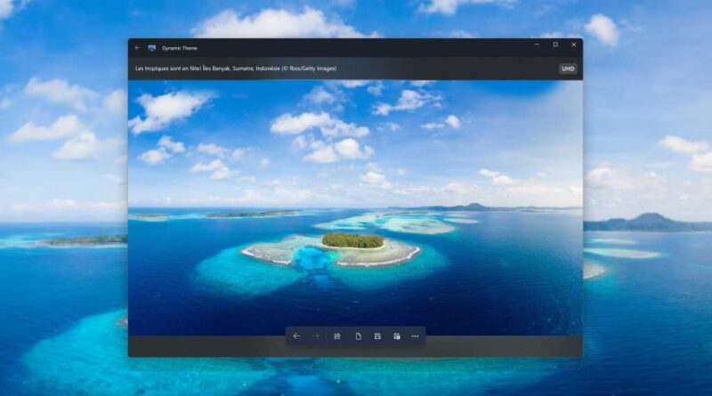 Dynamic Theme preview Indonesia islands in UHD screenshot