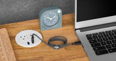 Uplift Desk Power Grommet lifestyle promo