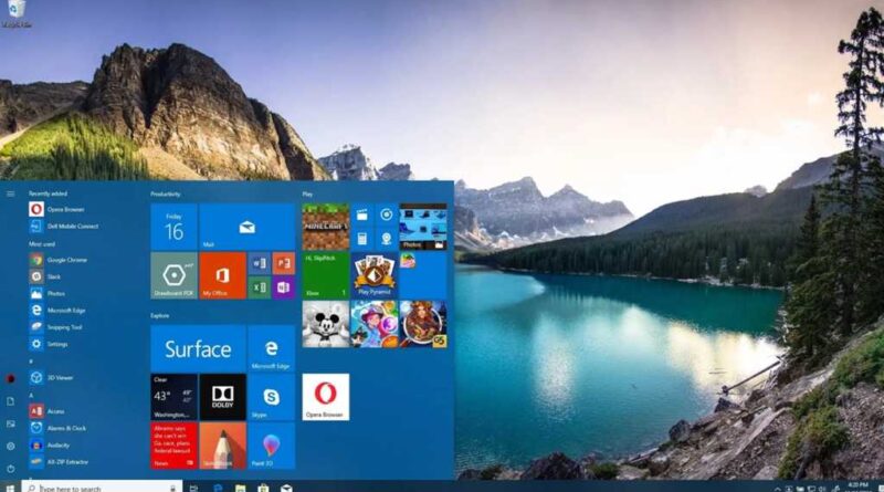 Windows 10 desktop Start menu personalization