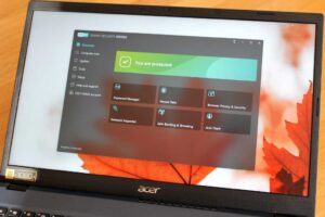 ESET Home Security Premium overview screen on an Acer laptop (March 2024)