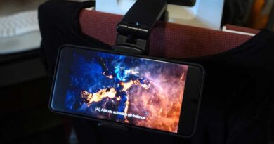 Beyond Cell travel phone mount on back of seat