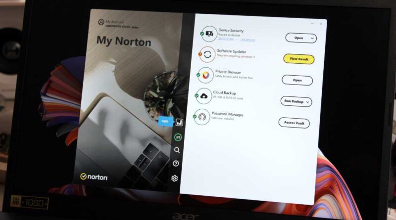 Norton Antivirus Plus on a laptop (June 2024)