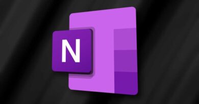 Microsoft OneNote logo on a dark background