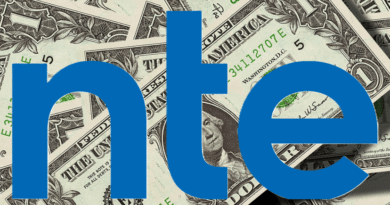 Intel logo superimposed over money
