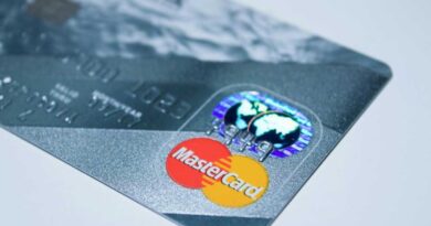 Credit card on a gray background