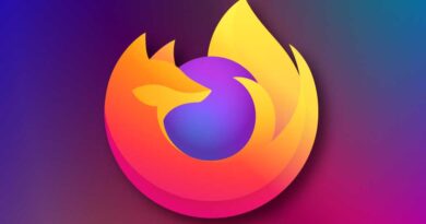 Firefox logo on an abstract wallpaper background