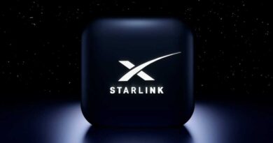 Starlink internet logo on outer space background