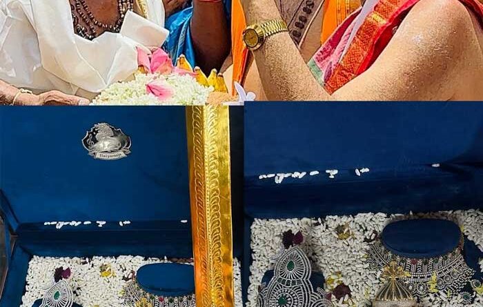 Ilayaraja offers Diamond Crown to Goddess Mookambika