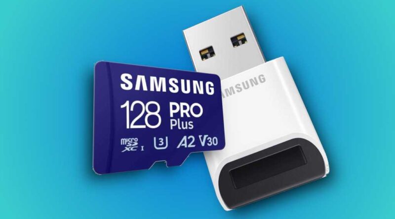 Samsung Pro Plus 128GB microSD card with USB adapter deal