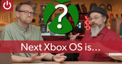 Adam Patrick Murray and Mike Danseglio, with Xbox logo. "Next Xbox OS is..."