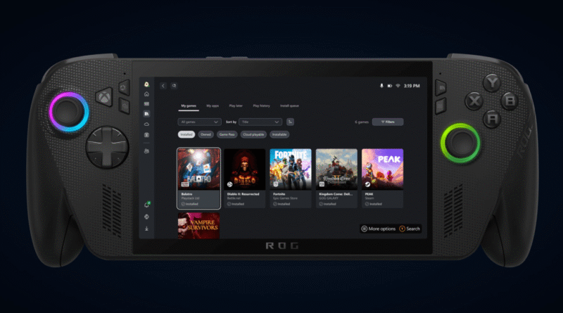 Asus ROG Xbox Ally library screenshot