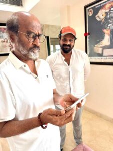 Manchu Manoj shows Mirai trailer to Rajinikanth