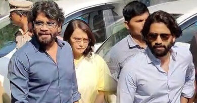 Nagarjuna, Naga Chaitanya visit Nampally Court