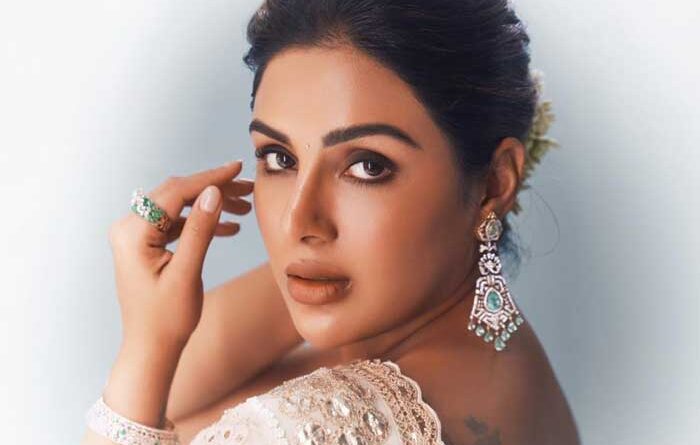 Samyuktha first look from Production No 6 released on B-Day