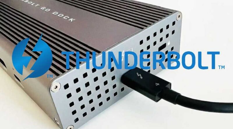 Thunderbolt 4 dock with Thunderbolt logo