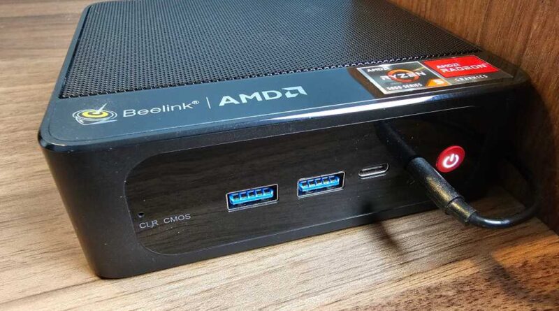 Beelink SER5 mini PC on a desk