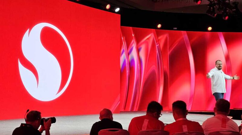 Qualcomm CEO Cristiano Amon and Snapdragon symbol