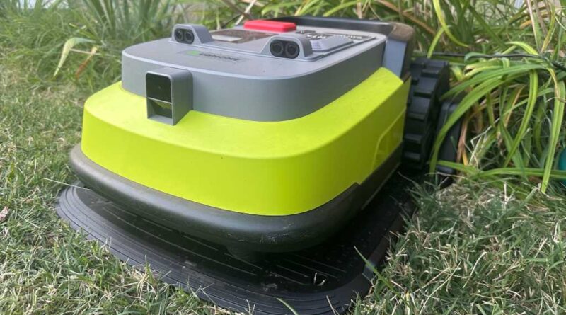 UBHome M10 robot lawn mower in charging station