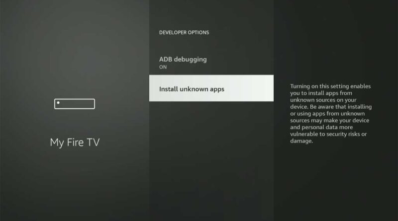 Fire TV sideloading menu option