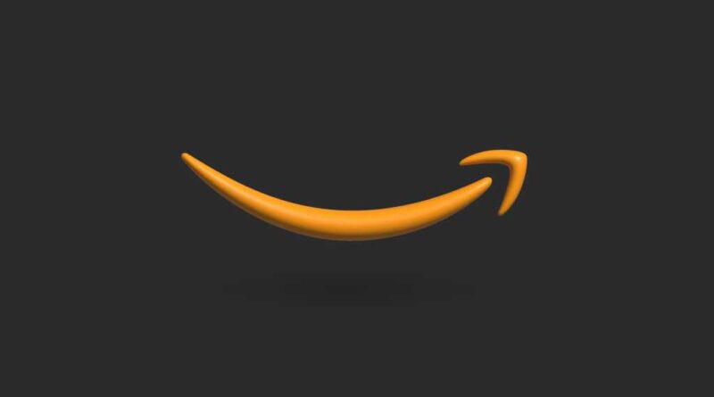 Amazon logo orange smile on black background