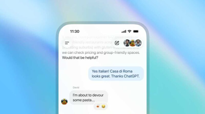 OpenAI ChatGPT group chat feature announcement