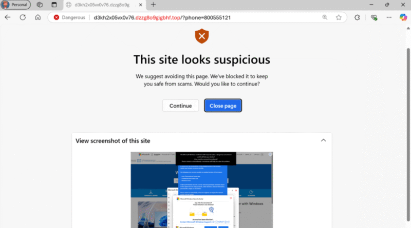 Microsoft Edge scareware blocker