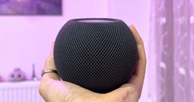 Apple Homepod mini held in hand