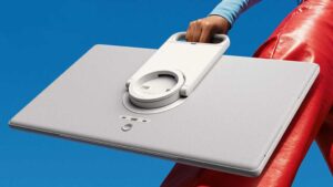 Samsung Movingstyle Portable Monitor held by its handle