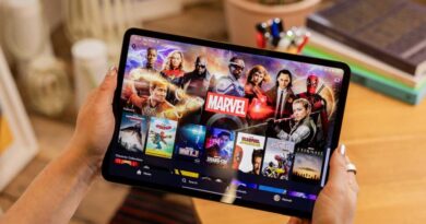 Disney+ Marvel section on a tablet - Streaming lifestyle shot