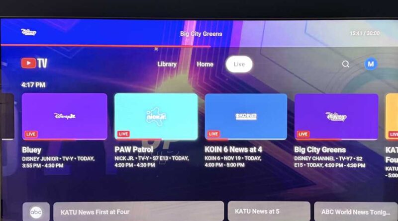 YouTube TV grid guide