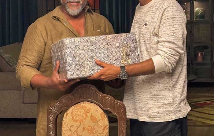 Impressed With Harish Shankar Work for Ustaad Bhagat Singh Parthiban Gifted Memento