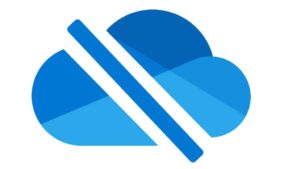 Onedrive Logo with a stroke crossing it out