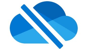 Onedrive Logo with a stroke crossing it out
