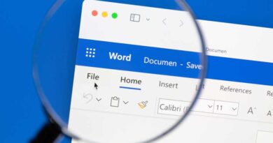 Microsoft Word closeup with magnifying glass hero