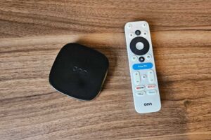 Walmart Onn 4K Plus streaming box and remote