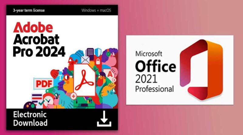 Adobe Acrobat Pro + Microsoft Office Professional License Bundle